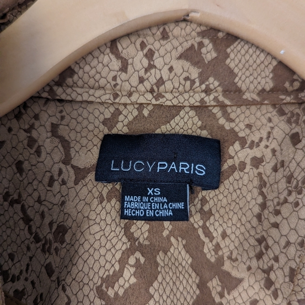 LUCY PARIS Chloe Exotic Snake Print Trench Coat - Extra Small - Chic and Edgy - Picture 6 of 13